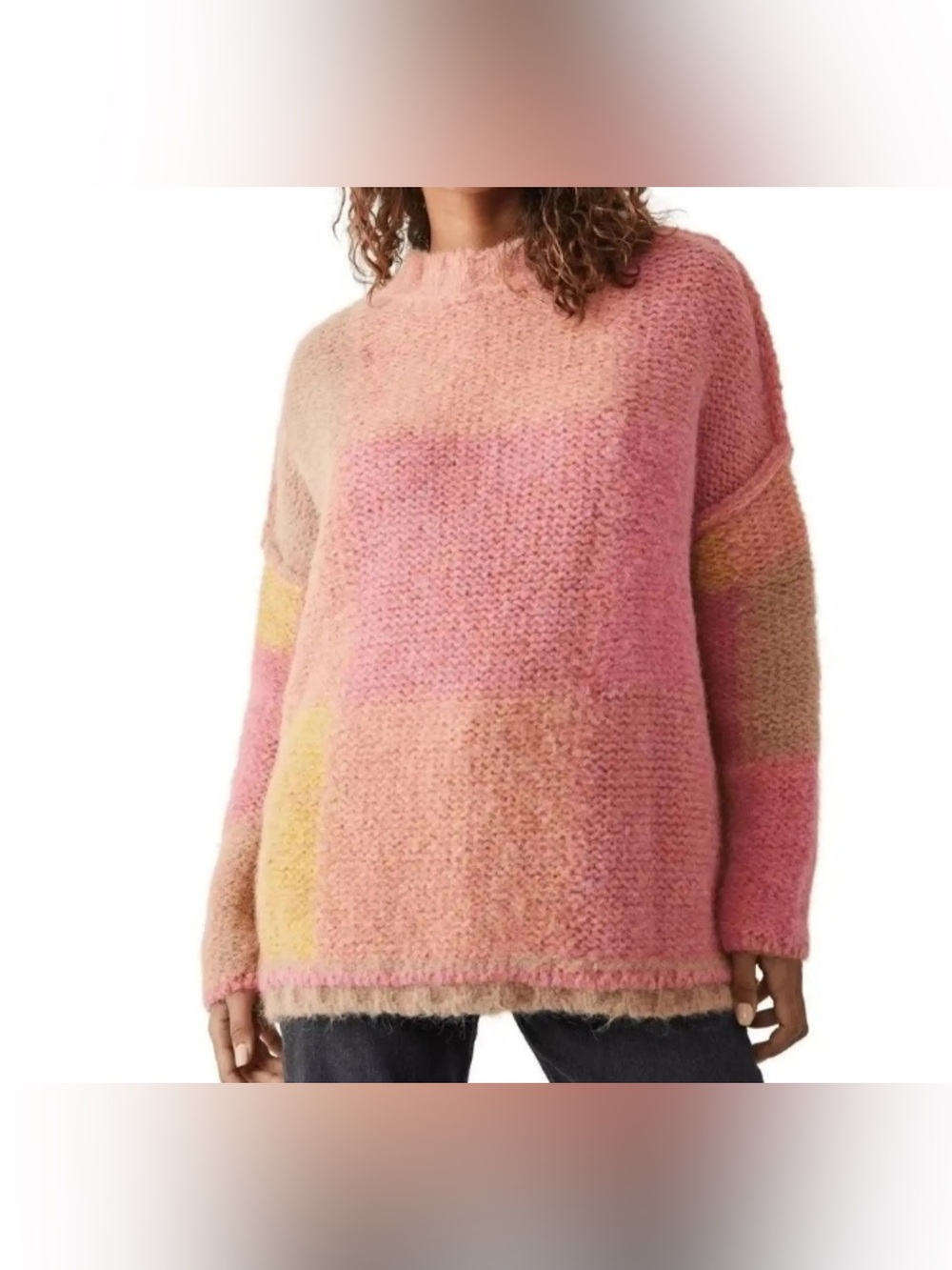 Free People Oversized Multi Sweater Sz S - Picture 2 of 4